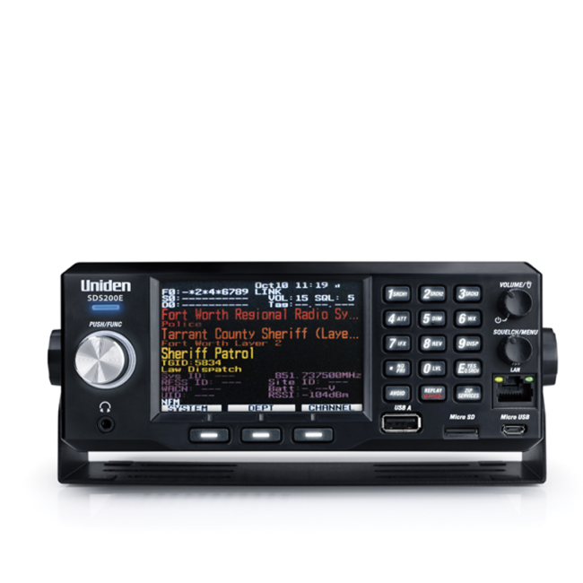 Uniden SDS200E with activated DMR, NXDN and ProVoice SDS200